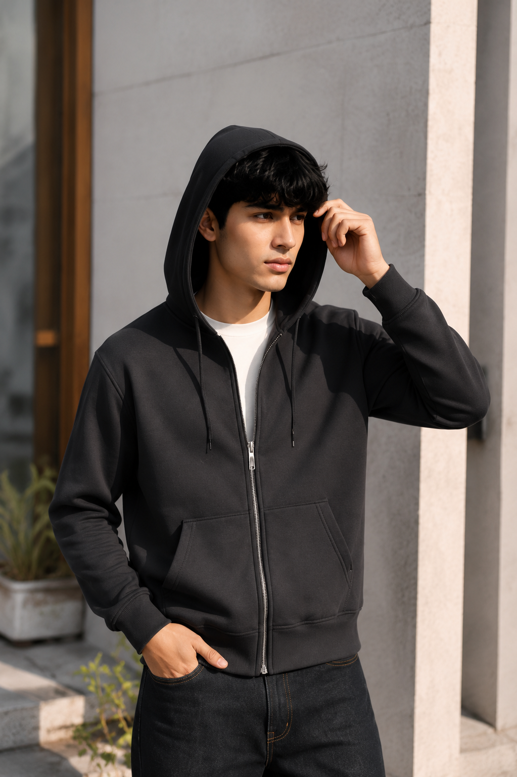 Men's Full Zipper Fleece Hoodie