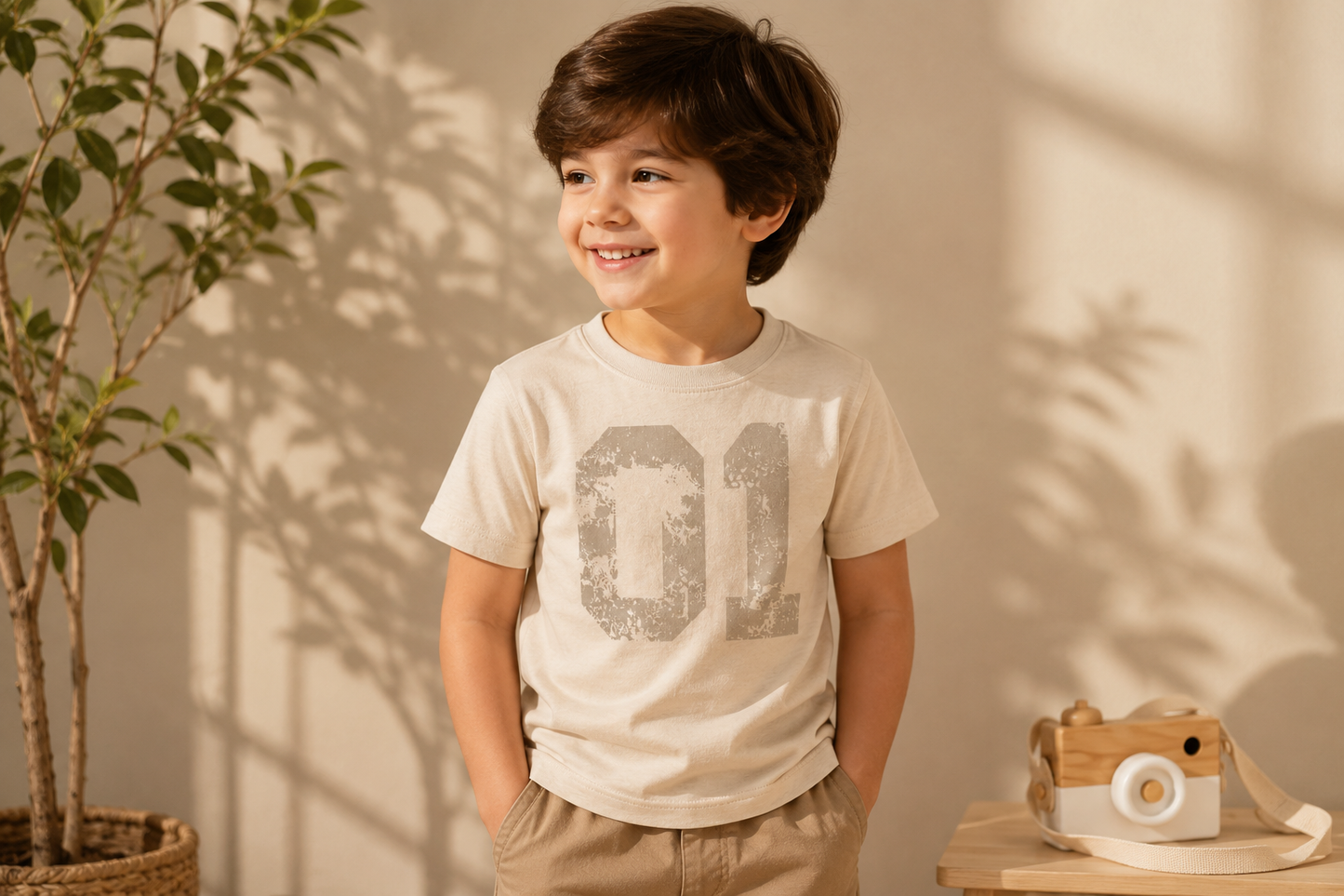 Boys Round Neck Casual T-Shirt