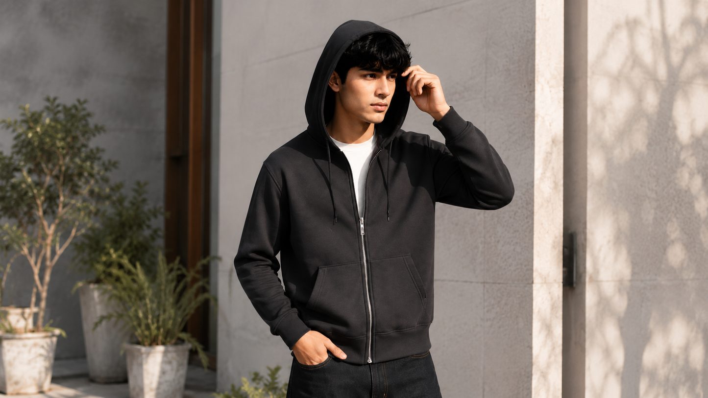Men's Full Zipper Fleece Hoodie